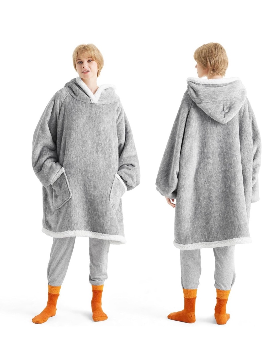 Bedsure Wearable Blanket Sherpa Hoodie